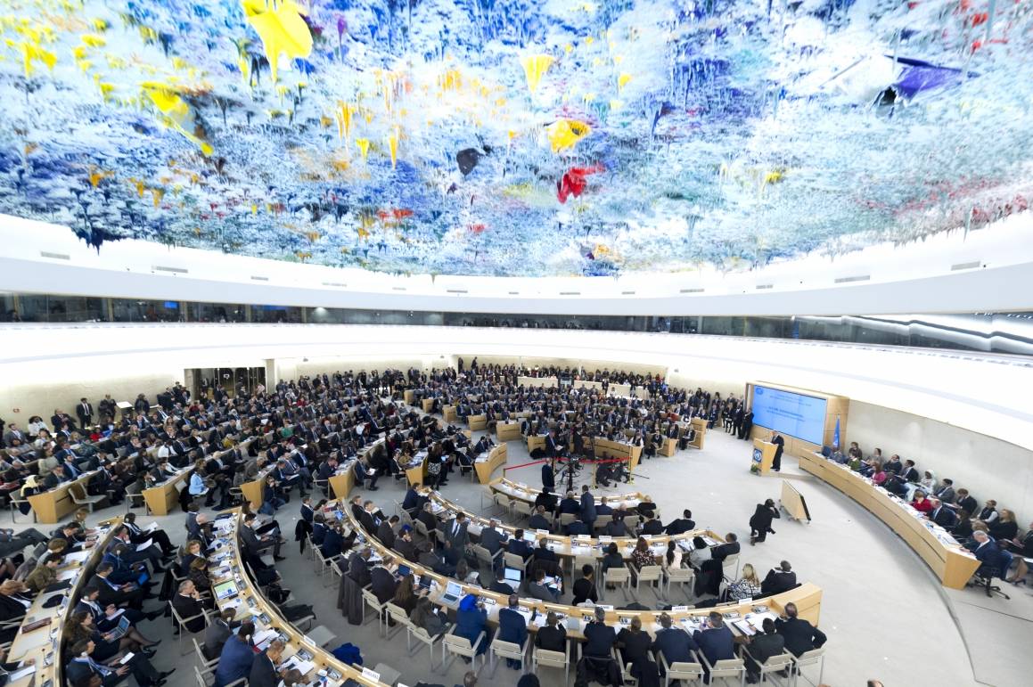 Salen til FN's menneskerettighedsråd i Genève. Foto: UN Photo/Violaine Martin